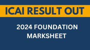 ICAI CA Result (OUT) 2024 Foundation Marksheet 